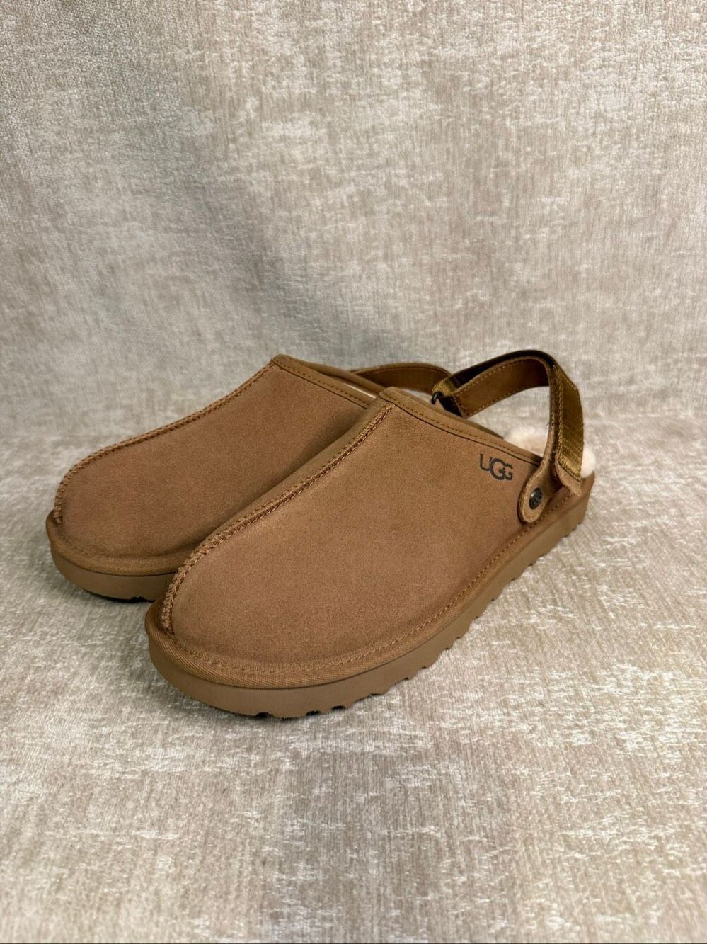 UGG Women’s Suede Slipper Convert Backstrap Lanah Clog Shoes Chestnut Size 10
